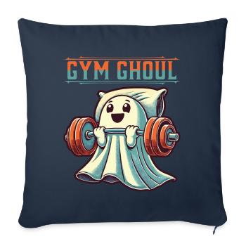 Gym goule drôle fitness fantôme illustration - Housse de coussin décorative 45 x 45 cm - bleu marine - Devant