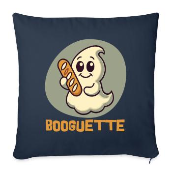 Fantôme avec Booguette pour les amateurs de Baguette - Housse de coussin décorative 45 x 45 cm - bleu marine - Devant