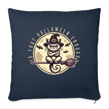 Halloween suffit-il chat sorcière - Housse de coussin décorative 45 x 45 cm - bleu marine - Devant