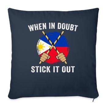 Arnis Eskrima Kali Filipino FMA - Housse de coussin décorative 45 x 45 cm - bleu marine - Devant