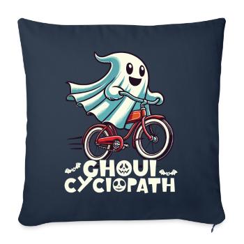 Ghoul Cyclopath Funny Halloween Bicycle - Sofa pillowcase 17,3'' x 17,3'' (45 x 45 cm) - navy - Front