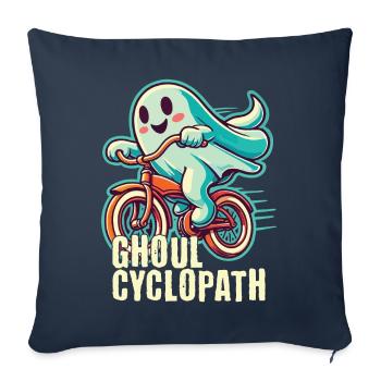 Cycling ghosts for Halloween - Sofa pillowcase 17,3'' x 17,3'' (45 x 45 cm) - navy - Front