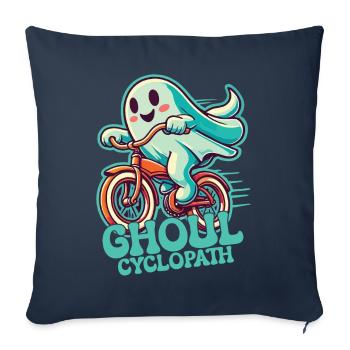 Fun Ghost Bike Adventure - Sofa pillowcase 17,3'' x 17,3'' (45 x 45 cm) - navy - Front