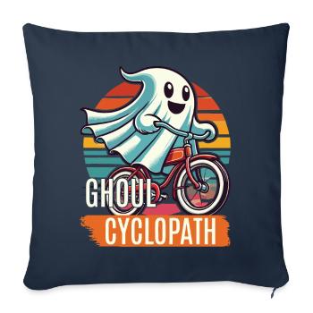Bicycle riding ghost friend - Sofa pillowcase 17,3'' x 17,3'' (45 x 45 cm) - navy - Front