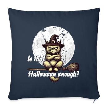 L’Halloween est-il suffisant pour le chat - Housse de coussin décorative 45 x 45 cm - bleu marine - Devant