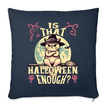 Le chapeau de sorcière de chat d’Halloween est-il suffisant - Housse de coussin décorative 45 x 45 cm - bleu marine - Devant