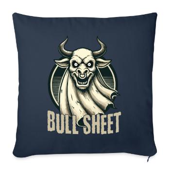 Feuille de taureau illustration amusante avec taureau - Housse de coussin décorative 45 x 45 cm - bleu marine - Devant