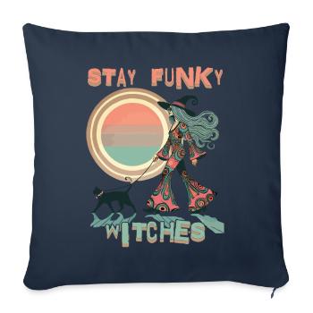 Costume d’Halloween Sorcières Lover Design - Housse de coussin décorative 45 x 45 cm - bleu marine - Devant