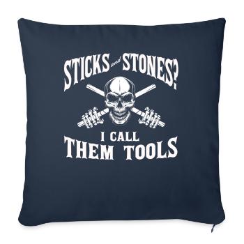 Arnis Eskrima Kali Arts Philippins FMA - Housse de coussin décorative 45 x 45 cm - bleu marine - Devant