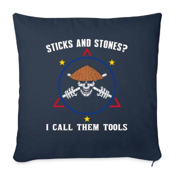 Arnis Eskrima Kali Arts Philippins FMA - Housse de coussin décorative 45 x 45 cm - bleu marine - Devant