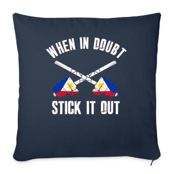 Arnis Eskrima Kali Filipino FMA - Housse de coussin décorative 45 x 45 cm - bleu marine - Devant
