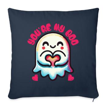 Cute Ghost Motif You're My Boo - Sofa pillowcase 17,3'' x 17,3'' (45 x 45 cm) - navy - Front
