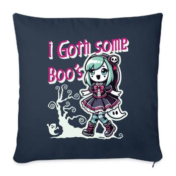 Halloween Goth Girl J’ai des fantômes - Housse de coussin décorative 45 x 45 cm - bleu marine - Devant