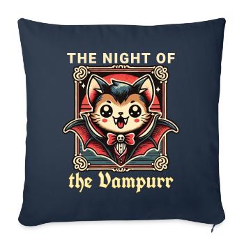 Kawaii Vampire Cat The Night Of The Vampire - Sofa pillowcase 17,3'' x 17,3'' (45 x 45 cm) - navy - Front