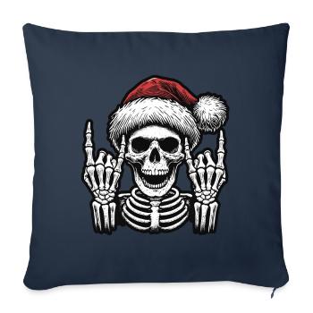 Le crâne de Noël berce l’hiver - Housse de coussin décorative 45 x 45 cm - bleu marine - Devant