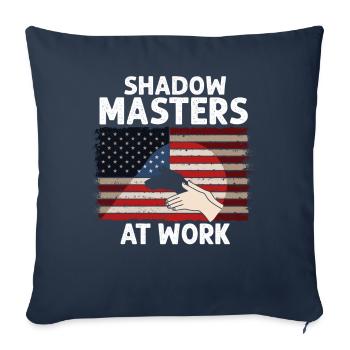 Enchantement du monde des marionnettes d’ombres - Housse de coussin décorative 45 x 45 cm - bleu marine - Devant