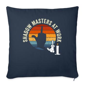 Maîtres de l’ombre au travail Marionnettes d’ombres - Housse de coussin décorative 45 x 45 cm - bleu marine - Devant
