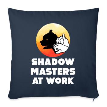 Maîtres de l’ombre au travail Marionnettes d’ombres - Housse de coussin décorative 45 x 45 cm - bleu marine - Devant