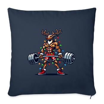 Christmas Reindeer Bodybuilder Humor - Sofa pillowcase 17,3'' x 17,3'' (45 x 45 cm) - navy - Front