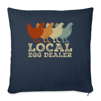 Lokaler Eierhändler Hühnerbesitzer Züchter - Sofakissenbezug 45 x 45 cm - Navy - Vorne