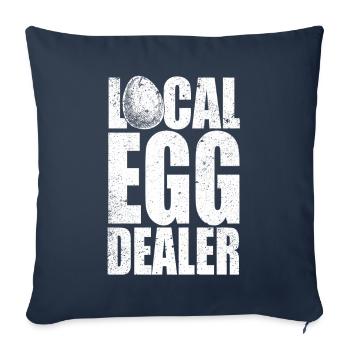 Lokaler Eierhändler Hühnerbesitzer Züchter - Sofakissenbezug 45 x 45 cm - Navy - Vorne