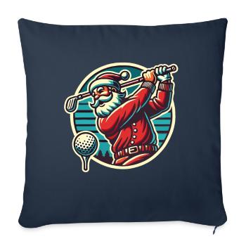Golf Jouer au Père Noël Style Rétro - Housse de coussin décorative 45 x 45 cm - bleu marine - Devant