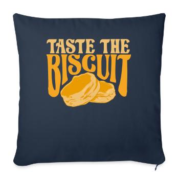 Goûtez le biscuit Goûtez les bienfaits - Housse de coussin décorative 45 x 45 cm - bleu marine - Devant