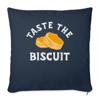Goûtez le biscuit Goûtez les bienfaits - Housse de coussin décorative 45 x 45 cm - bleu marine - Devant