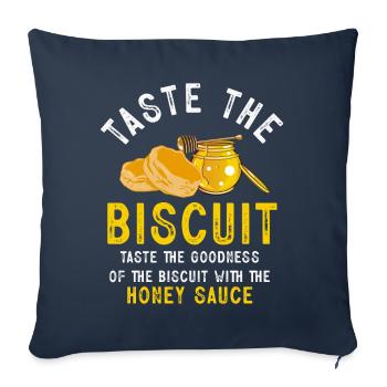 Goûtez le biscuit Goûtez les bienfaits - Housse de coussin décorative 45 x 45 cm - bleu marine - Devant