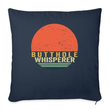 Chuchoteur de trou du cul - Housse de coussin décorative 45 x 45 cm - bleu marine - Devant