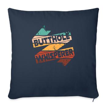 Chuchoteur de trou du cul - Housse de coussin décorative 45 x 45 cm - bleu marine - Devant