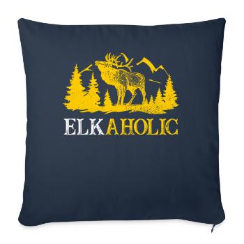 Elk Hunting Elkaholic Hunters - Sofa pillowcase 17,3'' x 17,3'' (45 x 45 cm) - navy - Front