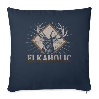 Elk Hunting Elkaholic Hunters - Sofa pillowcase 17,3'' x 17,3'' (45 x 45 cm) - navy - Front