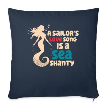 marin meme bateau pirate navigation océanique - Housse de coussin décorative 45 x 45 cm - bleu marine - Devant