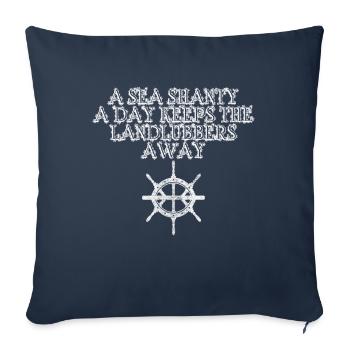marin meme bateau pirate navigation océanique - Housse de coussin décorative 45 x 45 cm - bleu marine - Devant