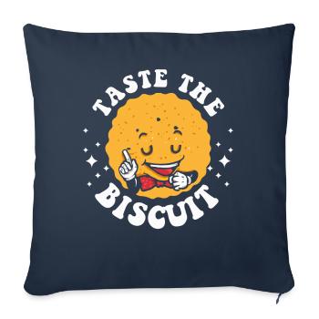Goûtez le biscuit Goûtez les bienfaits - Housse de coussin décorative 45 x 45 cm - bleu marine - Devant