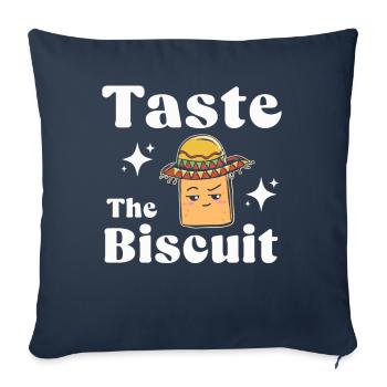 Goûtez le biscuit Goûtez les bienfaits - Housse de coussin décorative 45 x 45 cm - bleu marine - Devant