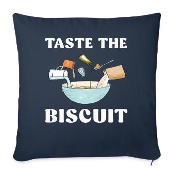 Goûtez le biscuit Goûtez les bienfaits - Housse de coussin décorative 45 x 45 cm - bleu marine - Devant