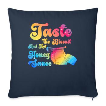 Goûtez le biscuit Goûtez les bienfaits - Housse de coussin décorative 45 x 45 cm - bleu marine - Devant