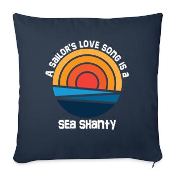 marin meme bateau pirate navigation océanique - Housse de coussin décorative 45 x 45 cm - bleu marine - Devant