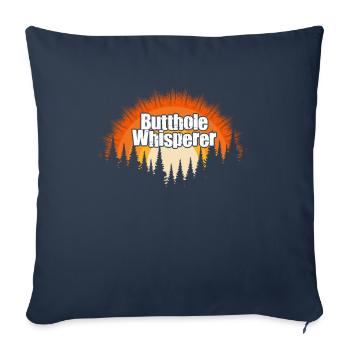 Chuchoteur de trou du cul - Housse de coussin décorative 45 x 45 cm - bleu marine - Devant