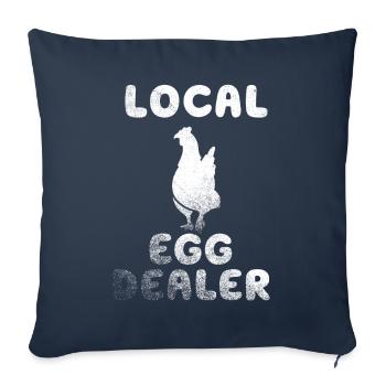 Lokaler Eierhändler Hühnerbesitzer Züchter - Sofakissenbezug 45 x 45 cm - Navy - Vorne