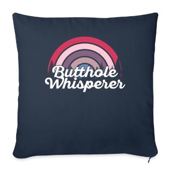 Chuchoteur de trou du cul - Housse de coussin décorative 45 x 45 cm - bleu marine - Devant