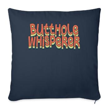 Chuchoteur de trou du cul - Housse de coussin décorative 45 x 45 cm - bleu marine - Devant