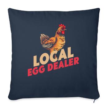 Lokaler Eierhändler Hühnerbesitzer Züchter - Sofakissenbezug 45 x 45 cm - Navy - Vorne