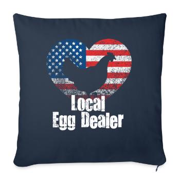 Lokaler Eierhändler Hühnerbesitzer Züchter - Sofakissenbezug 45 x 45 cm - Navy - Vorne