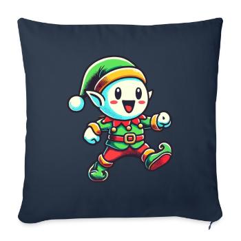 Merry Christmas gnome for festive mood - Sofa pillowcase 17,3'' x 17,3'' (45 x 45 cm) - navy - Front