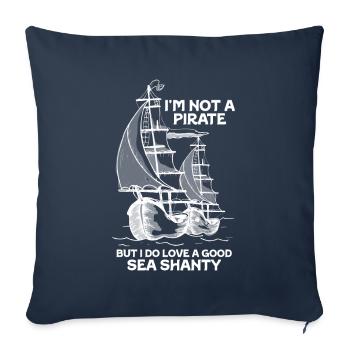 marin meme bateau pirate navigation océanique - Housse de coussin décorative 45 x 45 cm - bleu marine - Devant