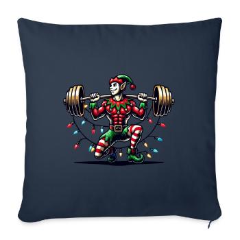 Christmas Gym Elf Weightlifting - Sofa pillowcase 17,3'' x 17,3'' (45 x 45 cm) - navy - Front