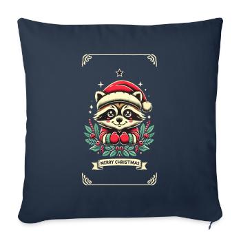 Cute Raccoon Christmas Mood - Sofa pillowcase 17,3'' x 17,3'' (45 x 45 cm) - navy - Front